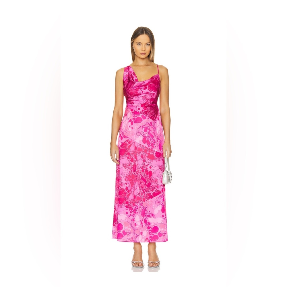 The Wolf Gang Pink One Shoulder Dress